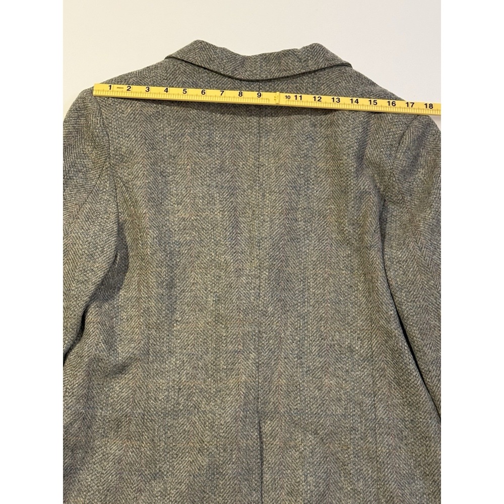 Talbott 100% Wool Blazer Womens M Gray Herringbone Tweed Jacket - Picture 14 of 14